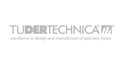Logo Tudertechnica, leverancier van hygiënische rubber- en siliconeslangen met ISO-cleanroomproductie (ISO 14644-8) en certificeringen zoals FDA, USP Class VI, 3-A, NSF/61 en EU 1935/2004 bij Rodesta