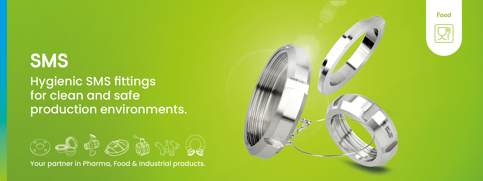 Stainless-steel SMS fittings for hygienic process connections in food, dairy and beverage plants. Reliable couplings for clean, safe and efficient production.