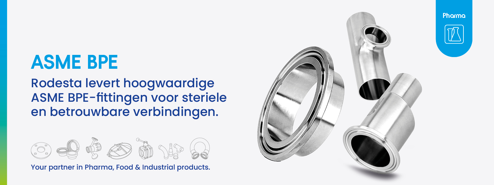 Hoogwaardige ASME BPE-fittingen verkrijgbaar bij Rodesta