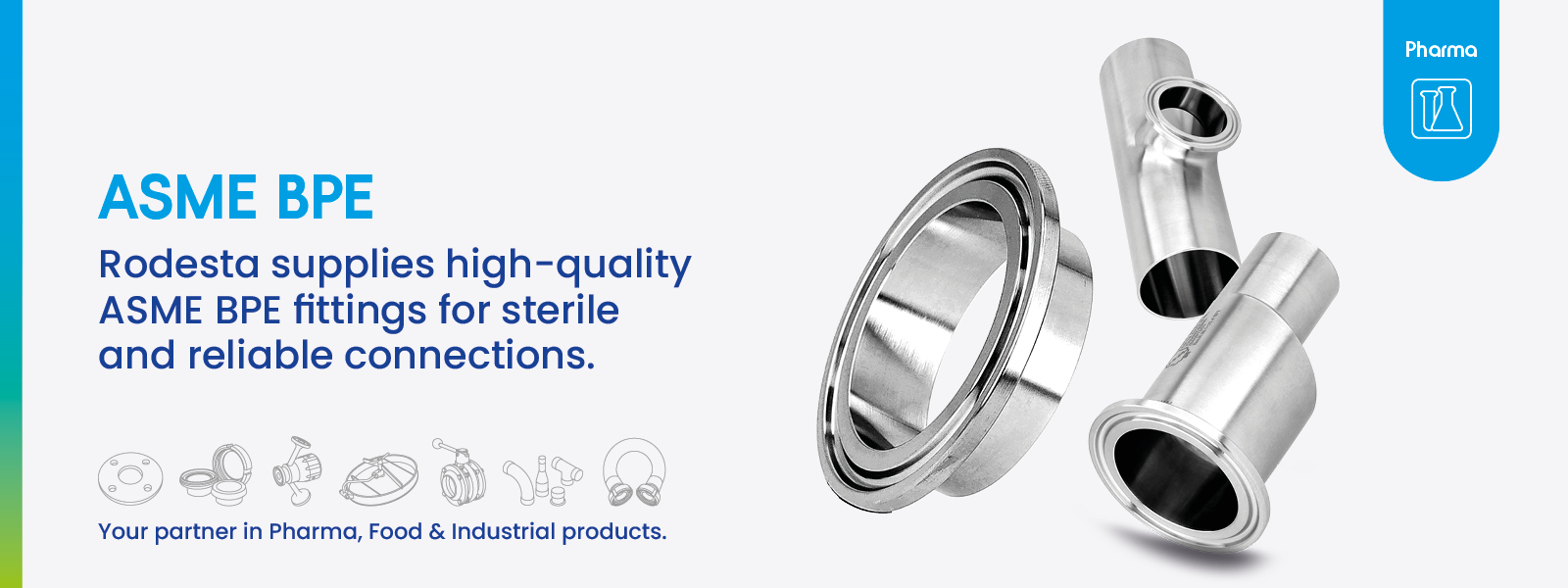 High-quality ASME BPE fittings available at Rodesta