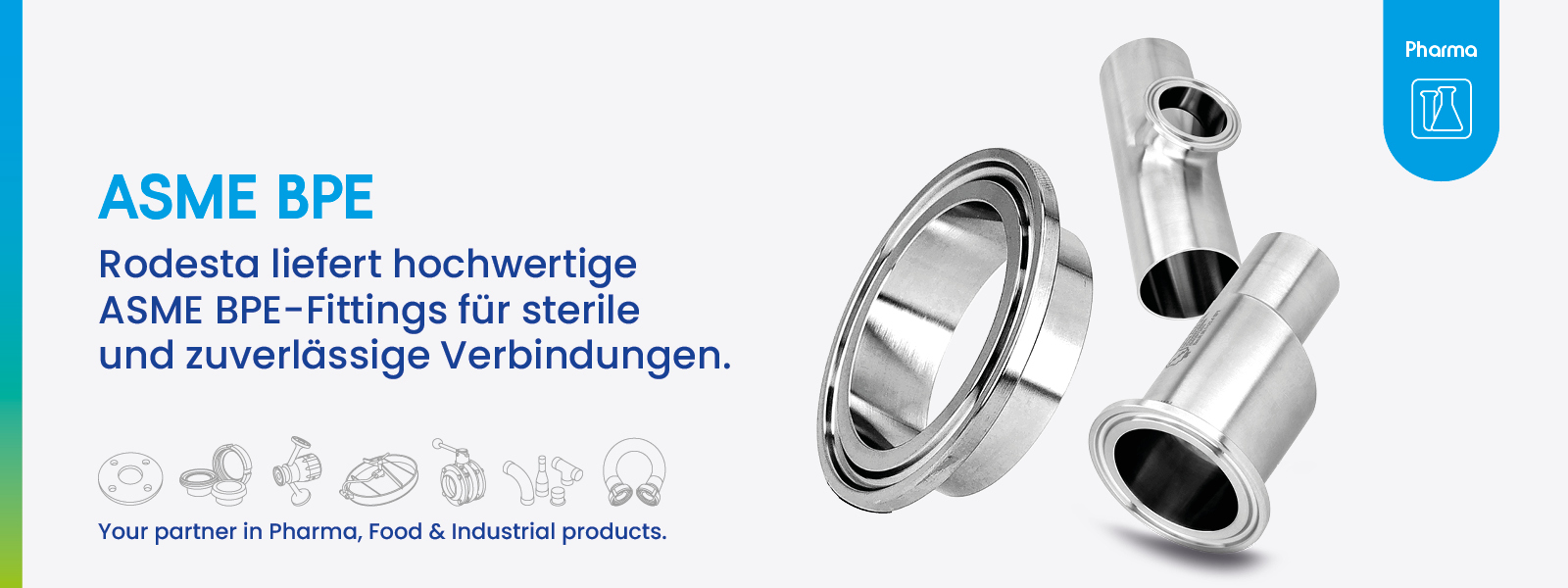 Hochwertige ASME BPE-Fittings erhältlich bei Rodesta