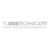 Logo TuderTechnica, leverancier van food-, pharma-, industriële en chemische slangen voor hygiënische processen in de food-, dairy-, beverage- en farmaceutische sector. Geschikt voor lucht en poeders.