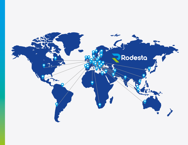 Rodesta levert  wereldwijd
